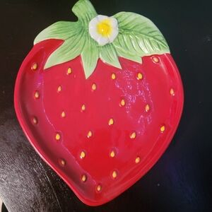 Red Strawberry Ceramic Serving Platter - Decorative Serveware